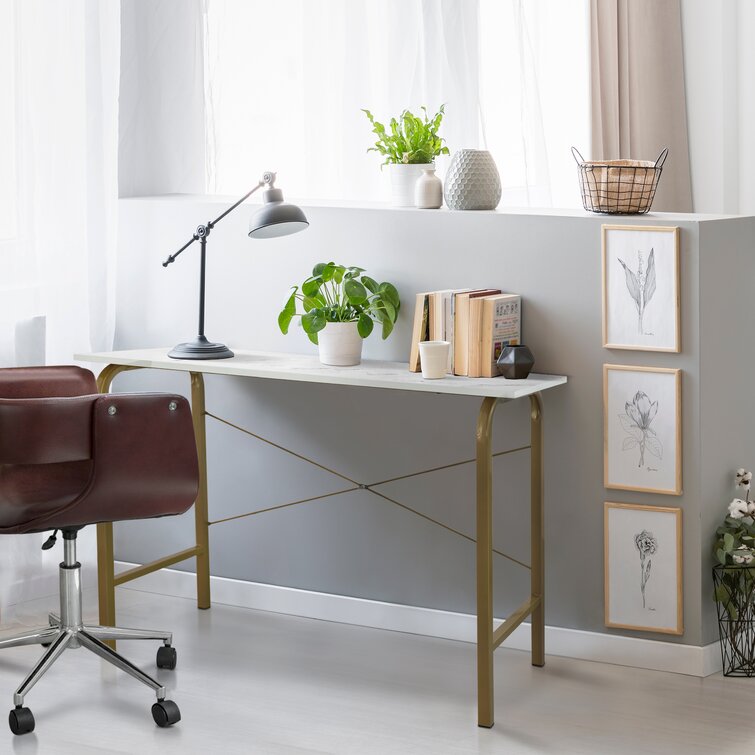 Marble desk deals gold legs